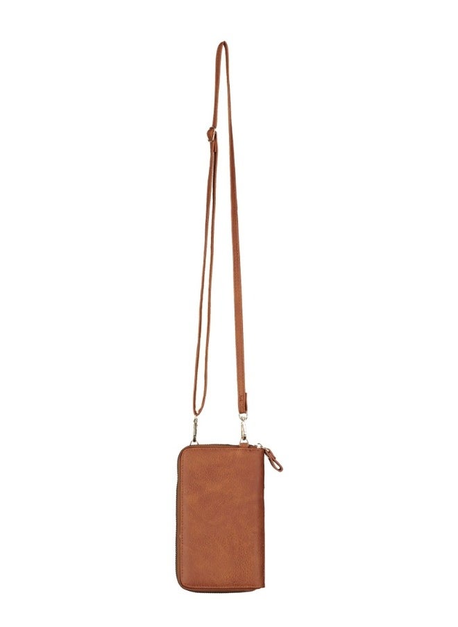 Compact Tan Crossbody Bag