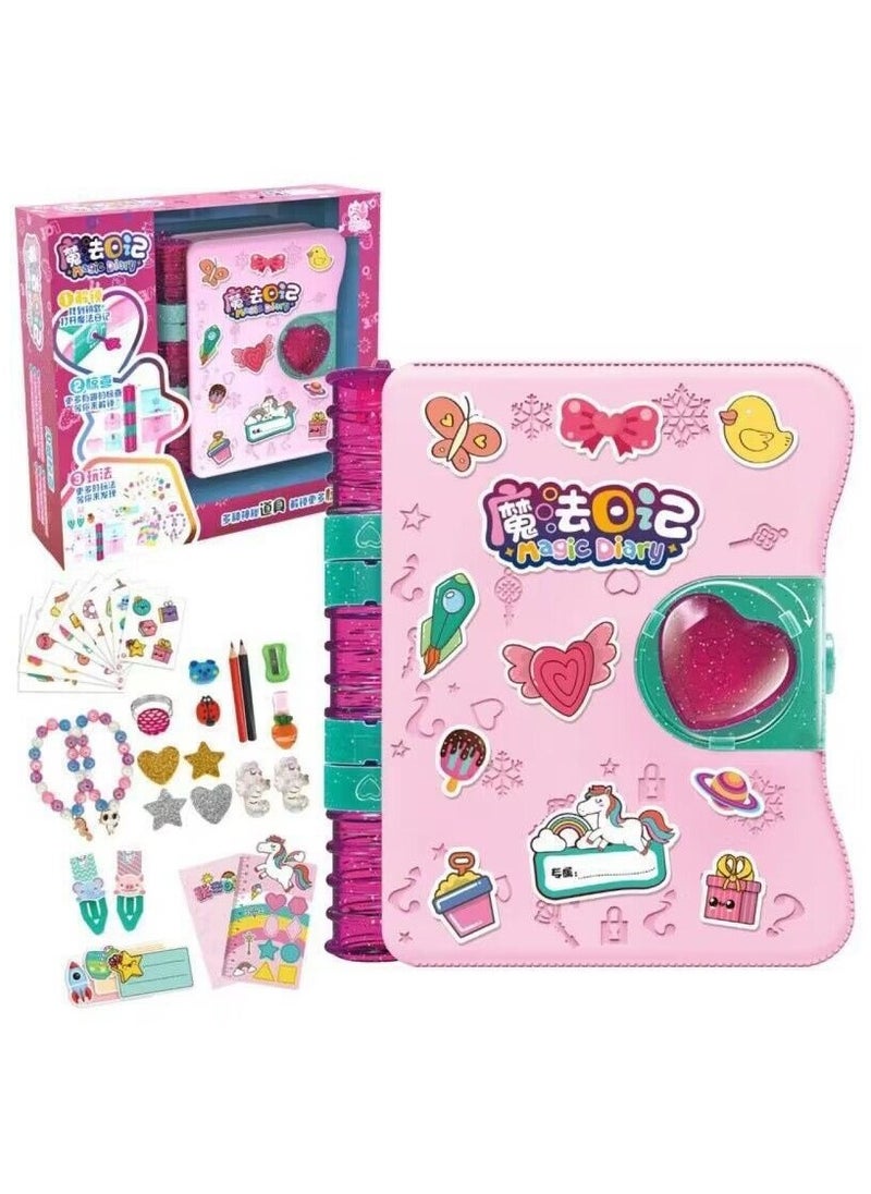 Magic diary book,notebook, magic key, pen and medallion, toy for children