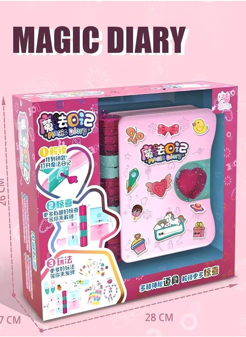 Magic diary book,notebook, magic key, pen and medallion, toy for children