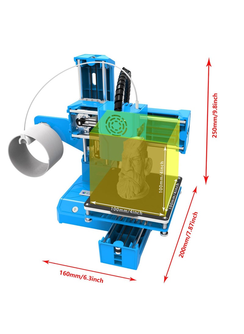 Easythreed K9 Mini 3D Printer for Household Education & Students 100*100*100mm Printing Size Support One Key Printing with 1.75mm 0.4mm Nozzle/CE Certificate