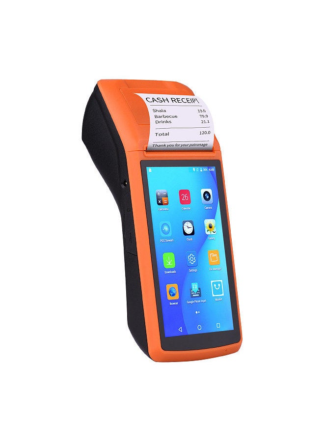 M1S Android Mobile POS Terminal Handheld PDA Printer All in One 58mm Receipt Printer 1D 2D Barcode Scanner with 5 Inch Touchscreen Support GPS/BT/3G/WiFi/OTG Function