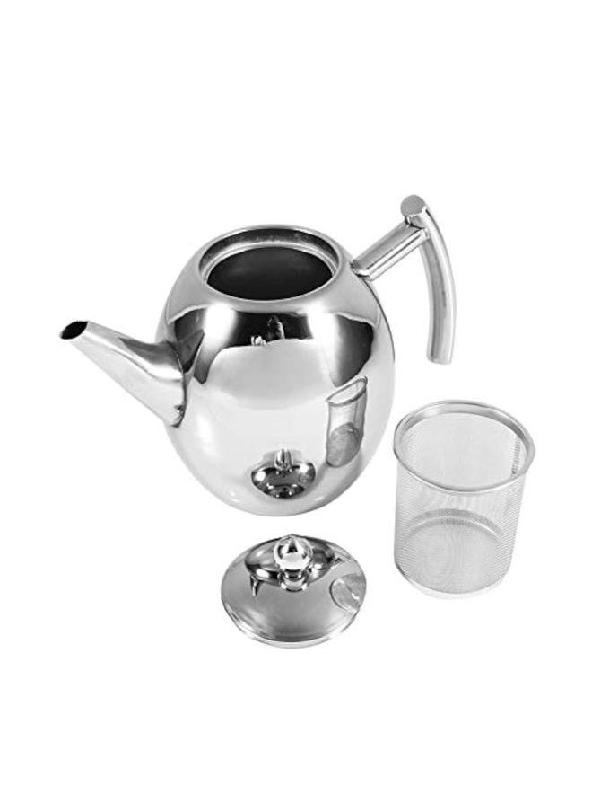 Household Filter Screen With Teapot Silver ，Stainless Steel Metal Teapot Coffee Pot Water Container Kettle With Filter Large