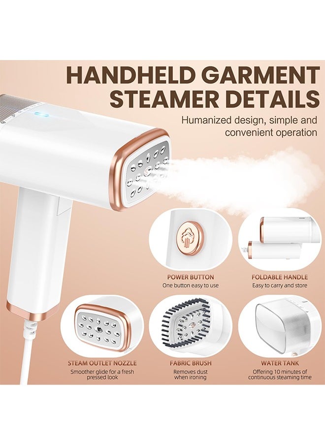 Portable Handheld Steam Garment Steamer Foldable: Effortless Wrinkle Clothes Steam Iron Removal 20-Second Fast Heat-up, 1200W, 120ml Water Tank for Home & Travel