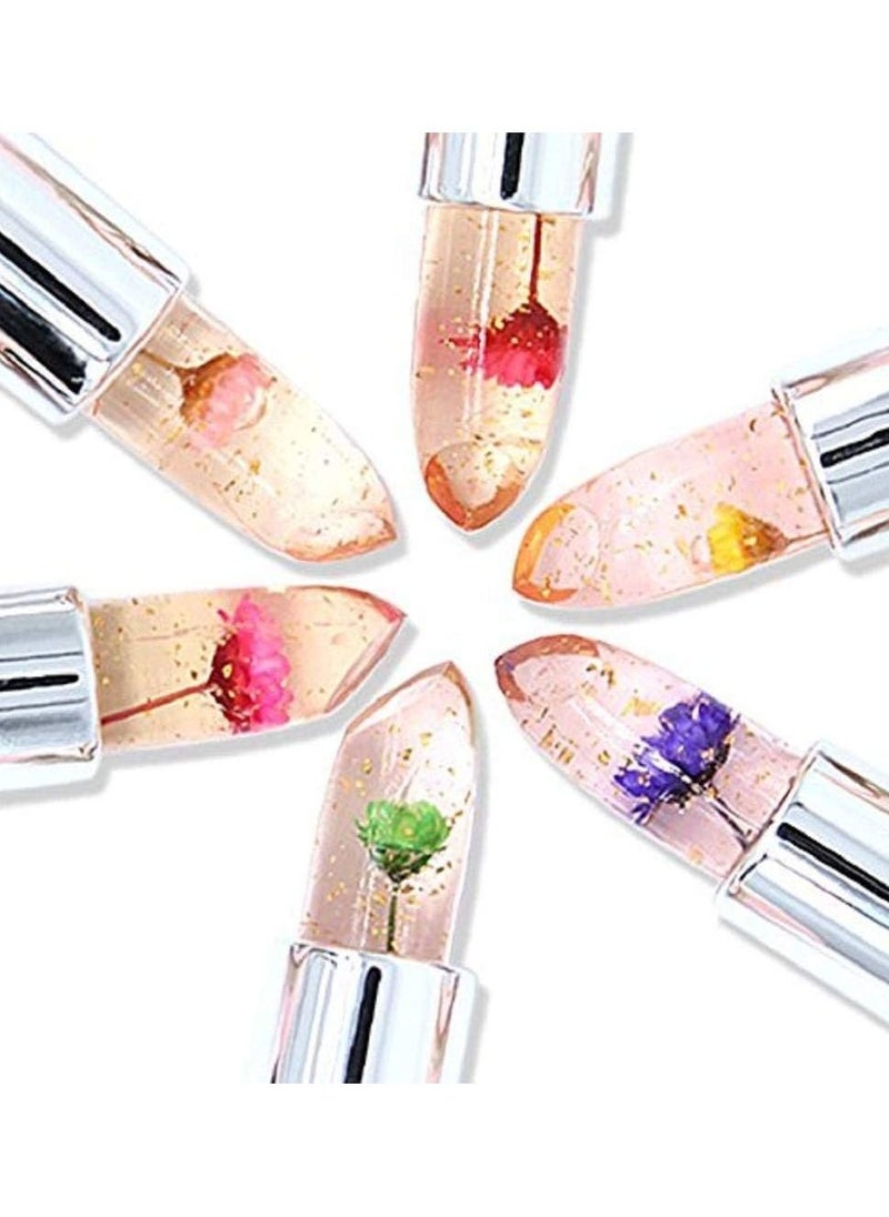 6-Piece Flower Jelly Lipstick Set Temperature Change Moisturizer