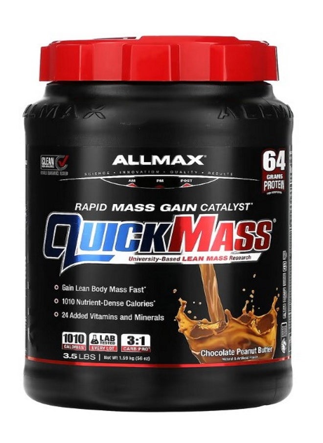 QuickMass Rapid Mass Gain Catalyst Chocolate Peanut Butter 3.5 lbs 1.59 kg