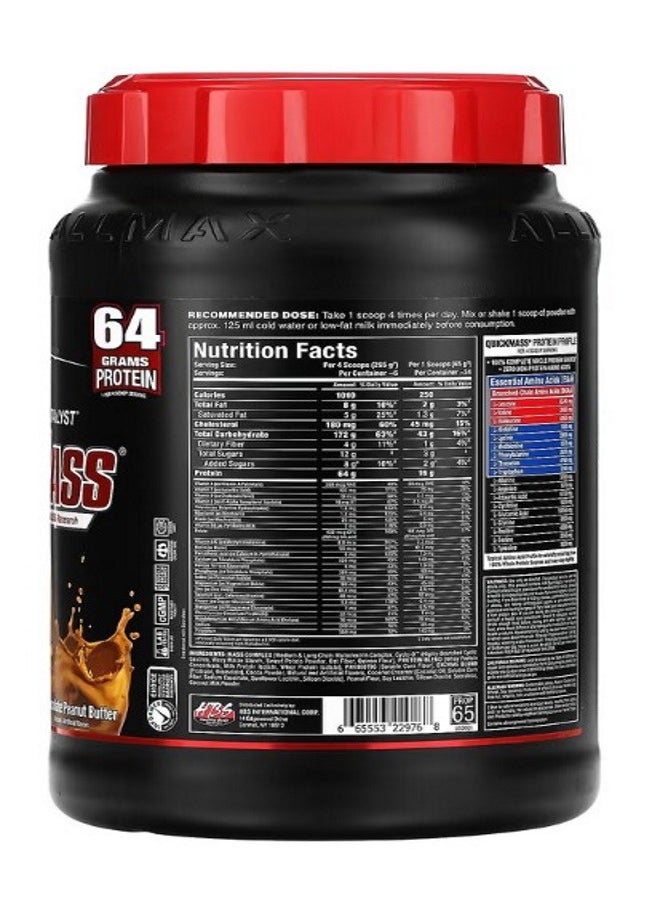 QuickMass Rapid Mass Gain Catalyst Chocolate Peanut Butter 3.5 lbs 1.59 kg