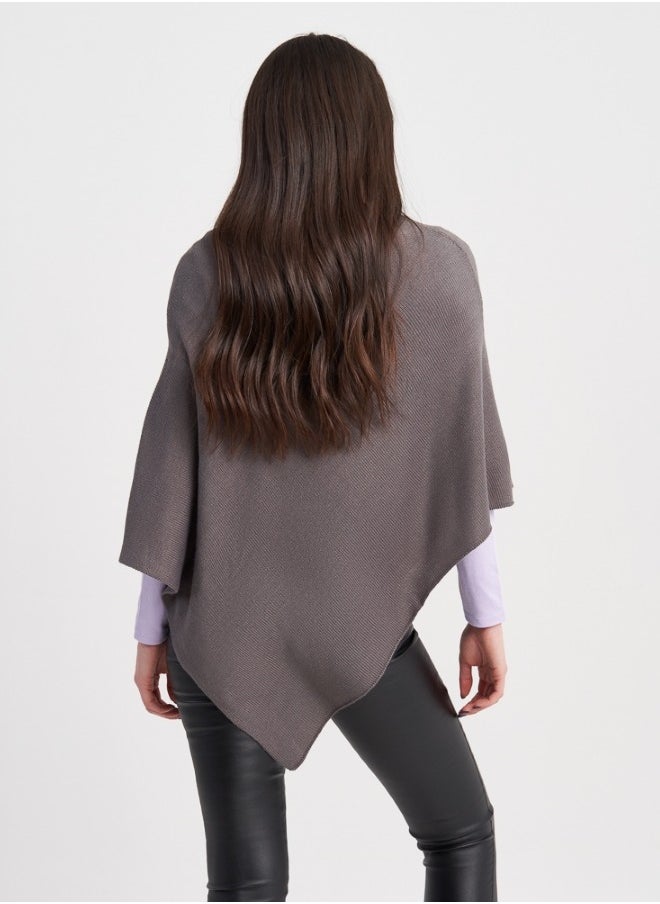 Lightweight Gray Poncho for Layering