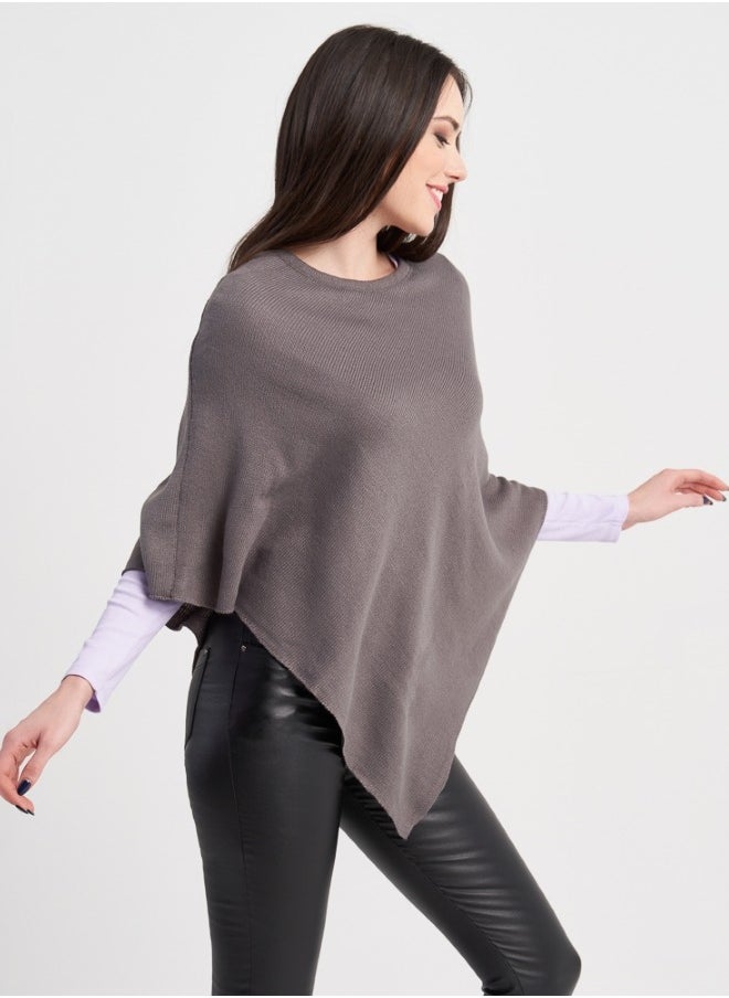 Lightweight Gray Poncho for Layering