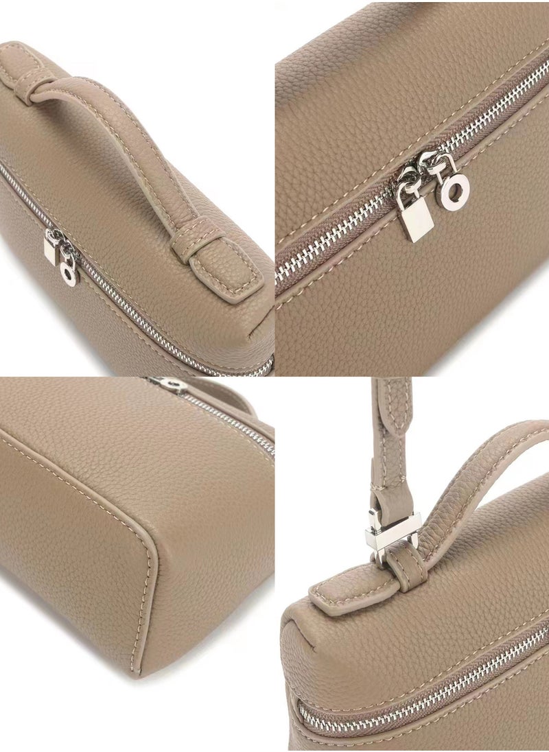 Calfskin Leather LP19 Design Bag,Handbag,Crossbody Bag-White