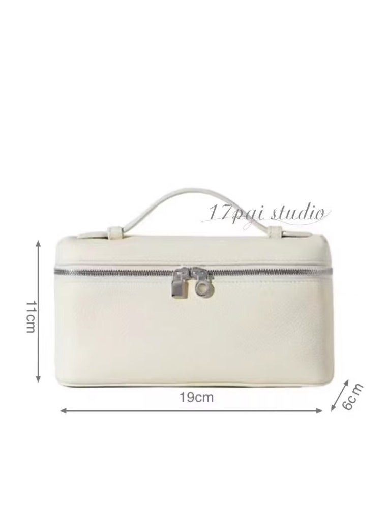 Calfskin Leather LP19 Design Bag,Handbag,Crossbody Bag-White