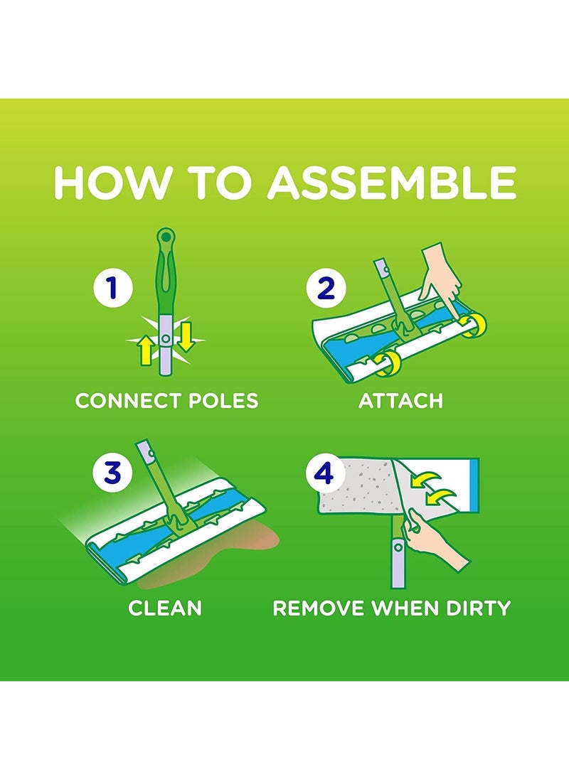 Dry With Wet XL Sweeping Kit 1 Sweeper 8 Dry Cloths 2 Wet Cloths