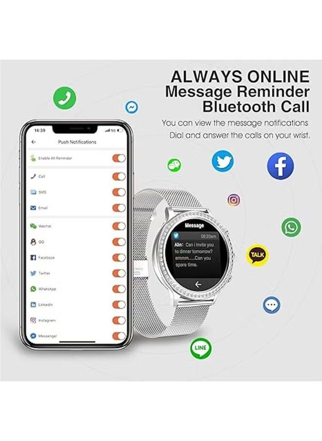 Women's smart watch (answer/make calls) smartwatch for Android phones and iOS 1.32