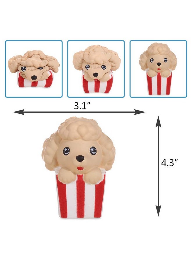 4.3 Inches Squishies Dog Popcorn Squeeze Toys For Kids Kawaii Slow Rising Scented Stress Relief Toys Decorative Props