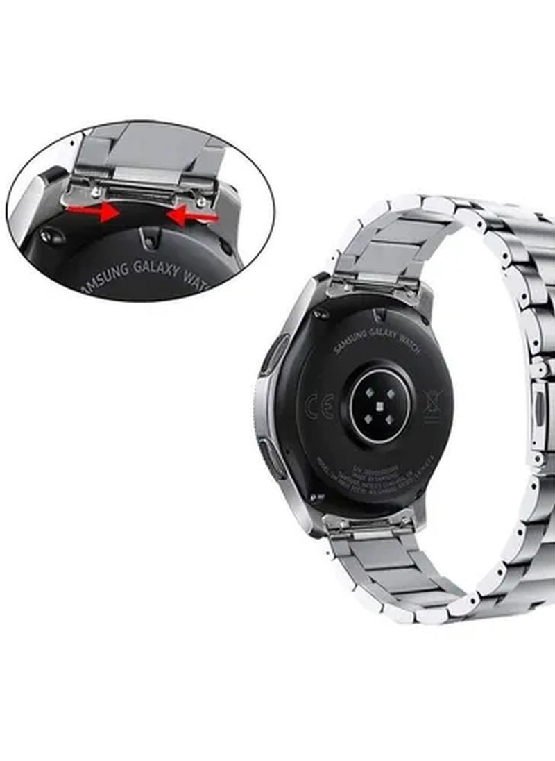 Metal Stainless Steel Strap Band for Samsung Galaxy Watch 46mm / Huawei GT2 / Gear S3 Frontier and Classic / Honor Magic 2 / Fossil - 22mm - 22mm Silver