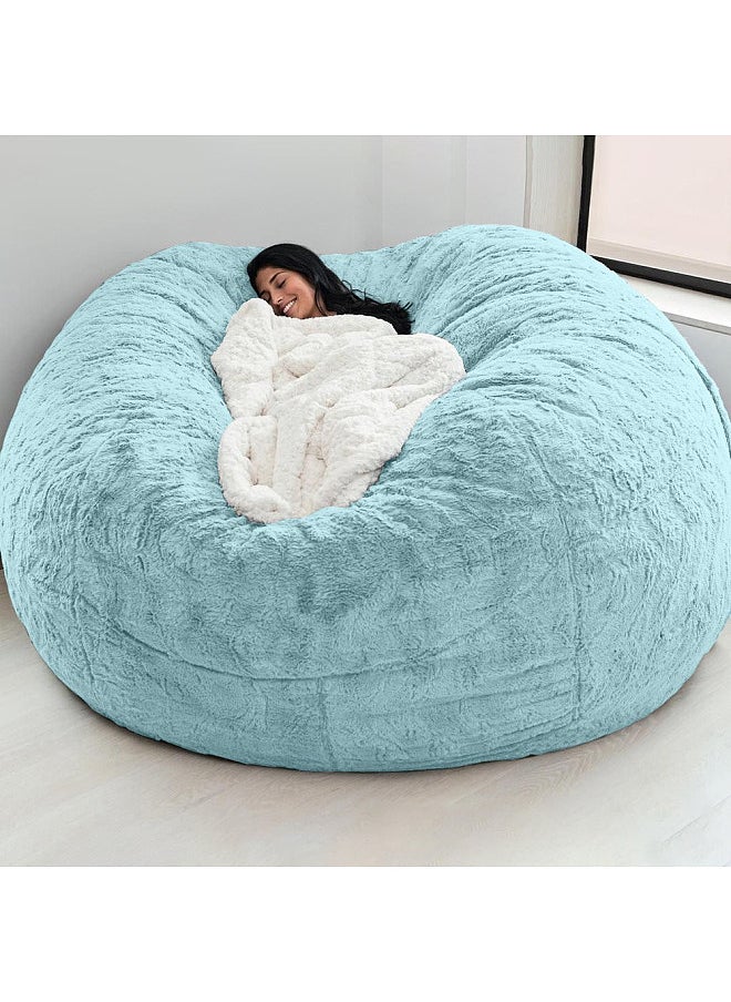 Home Sponge Bed Bean Bag Chair Cover Slipcover Double Bedroom Balcony Large Couch Round Soft Fluffy Cover No Fillings Only Cover