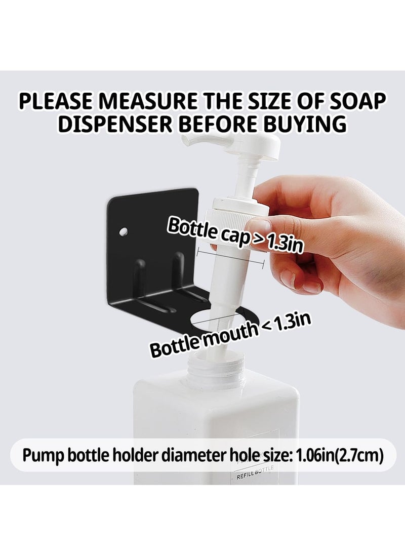 6PCS Adjustable Wall Mount Soap Dispenser Holder, Resizable Shower Soap and Shampoo Bottle Holder Space-Saving Soap Dispenser Wall Bracket Soap Bottle Holder for Bathroom Kitchen with Screw Sets