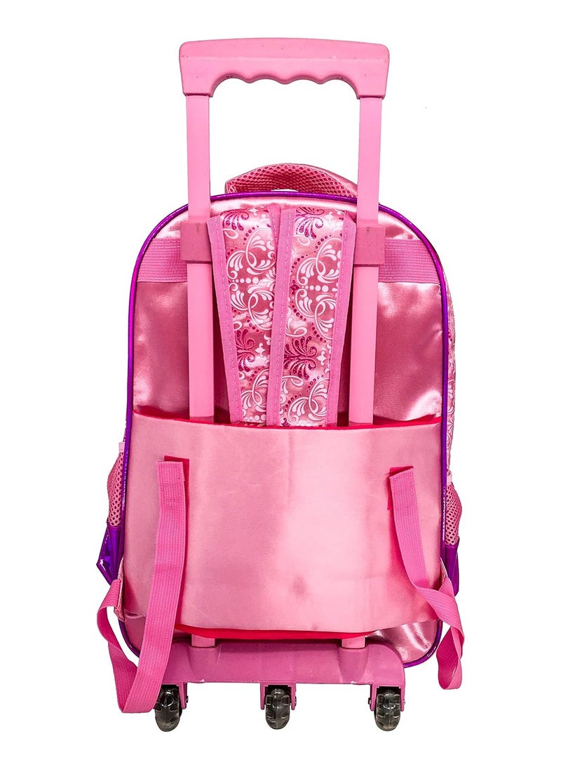 School Trolley Bag With Backpack For Kids Girl Include Lunch bag And pencil Cas