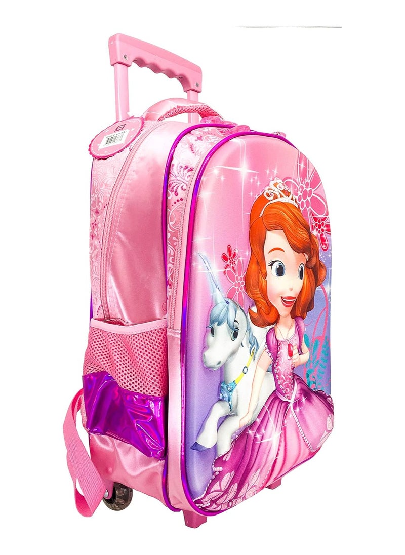 School Trolley Bag With Backpack For Kids Girl Include Lunch bag And pencil Cas