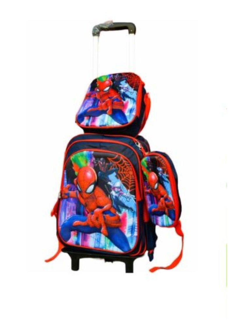 School Rolling backpack All in one Set of 3, school bag set with Pencil case,lunch bag for boys and girls, back to school essential, trolley bag for school