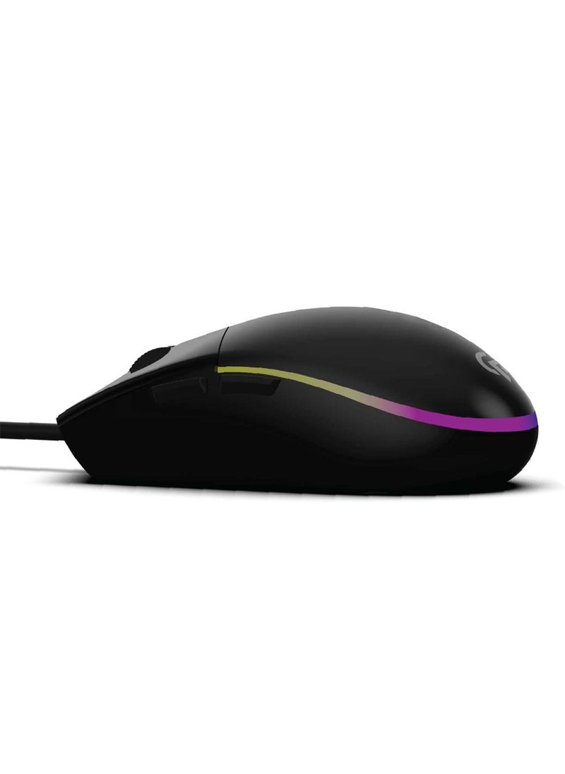 6D Gaming Mouse Chronicle Rainbow with Ergonomic Design, 6 Buttons, Instant 704F Sensor, 7 RGB Lights, Instant 704F Sensor, Compatible with Windows and Mac