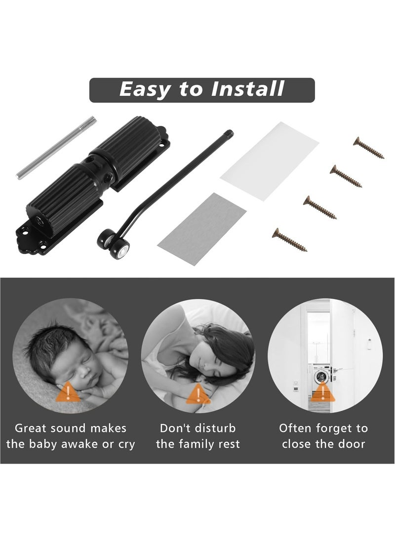 Double Spring Door Closers-Automatic Door Closer, Perfect for Home Use(Black)