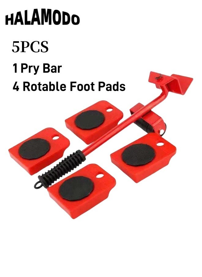 5PCS Lift Mover Tool Set Furniture Movers with Wheels Heavy Furniture Moving Sliders Heavy Appliance Rollers Homeware Lifters Larger Equipment Movers