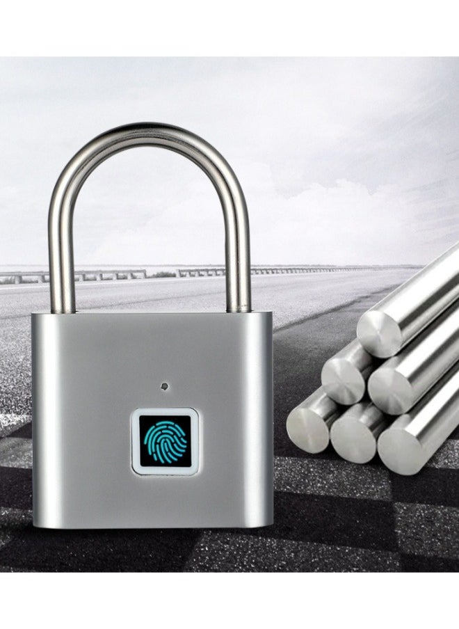 Intelligent Fingerprint Lock, Outdoor Waterproof, Rust Proof Padlock, Anti-Theft Password Lock Cabinet, Alloy Hard