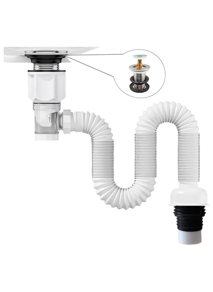 Bathroom Sink Drain Pipe (White)