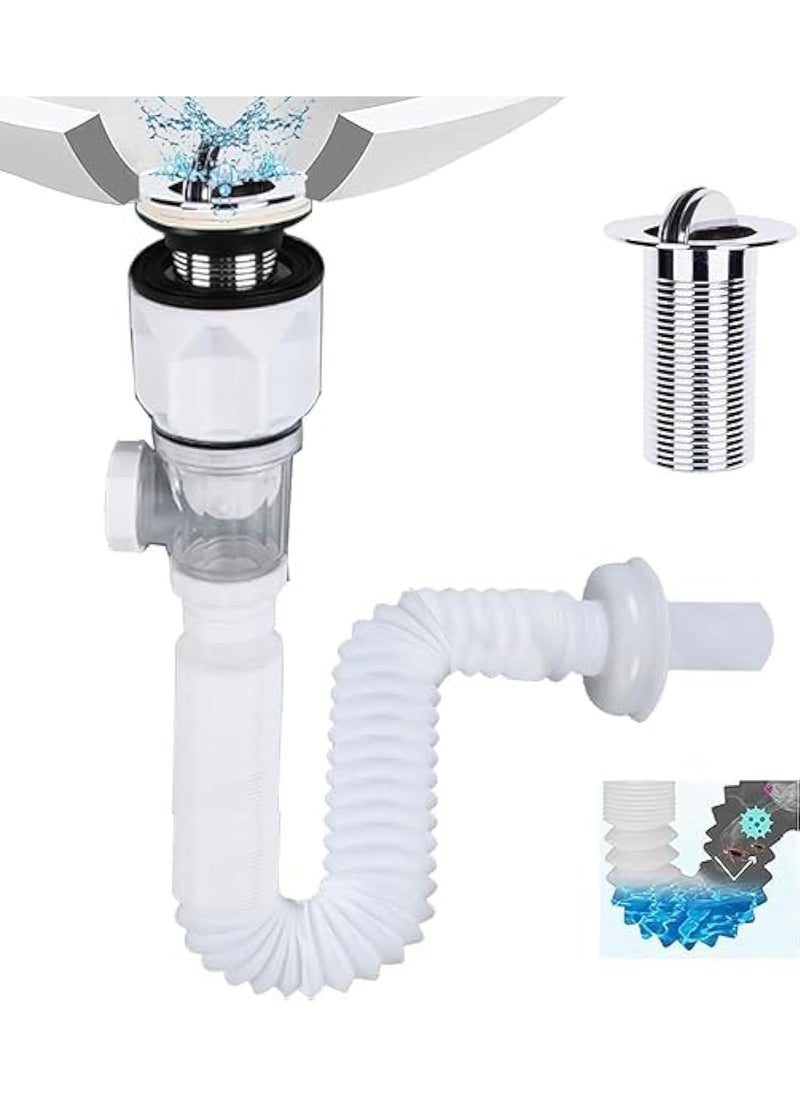 Bathroom Sink Drain Pipe (White)