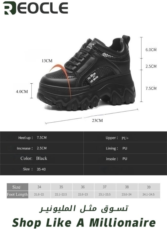 Women's Chunky Sneakers Thick Sole Sneaker Walking Lace-Up Comfortable Dad Sneakers Workout Sport Work Casual Tennis Shoes