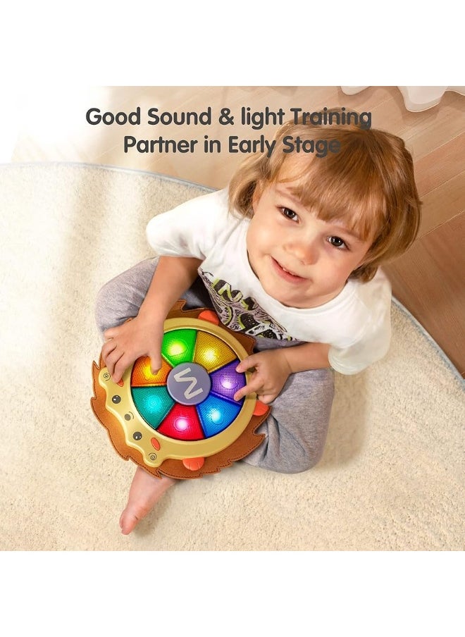 TUMAMA Baby Musical Drum Toy, Light Up Toys Electronic Music Sound Baby Toys Toddler Musical Instruments Light up Game Baby Sleep Soother Toy Christmas Birthday Gifts for Boy Girls Kids 2 3 Years