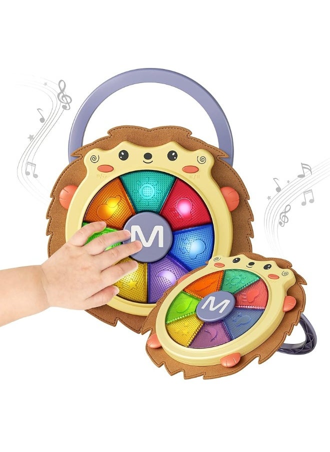 TUMAMA Baby Musical Drum Toy, Light Up Toys Electronic Music Sound Baby Toys Toddler Musical Instruments Light up Game Baby Sleep Soother Toy Christmas Birthday Gifts for Boy Girls Kids 2 3 Years