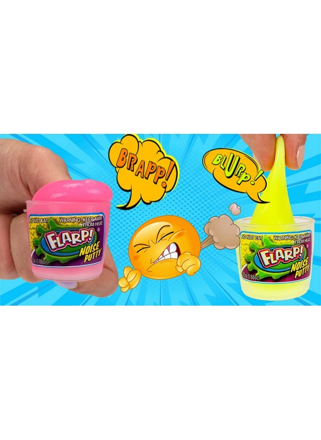 Mini Flarp Noise Putty Fidget Toy (2 Tubes With 8 Mini Flarps) 4 Mini Putty Per Pack. Stress Relief Toy, Bulk Slime Party Favors For Kids Stocking Stuffer. Plus Bouncy Ball 336-2P