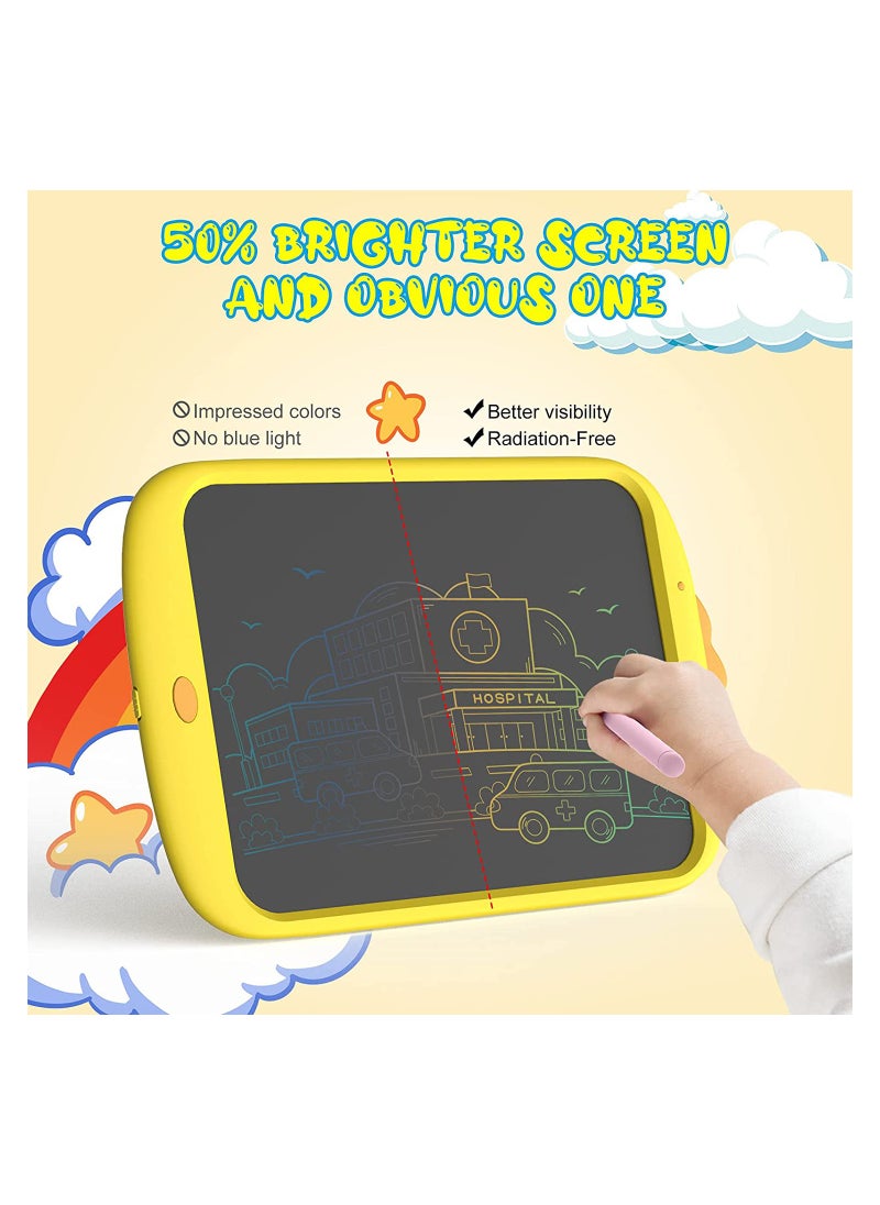 KASTWAVE LCD Writing Tablet 10 Inch Kids Drawing Pad, Colorful Screen Doodle Board for Toddlers, Traveling Gift Toys for 3..7 Year Old Boys Girls Preschool Birthday Gift Age 3..7 (Yellow)