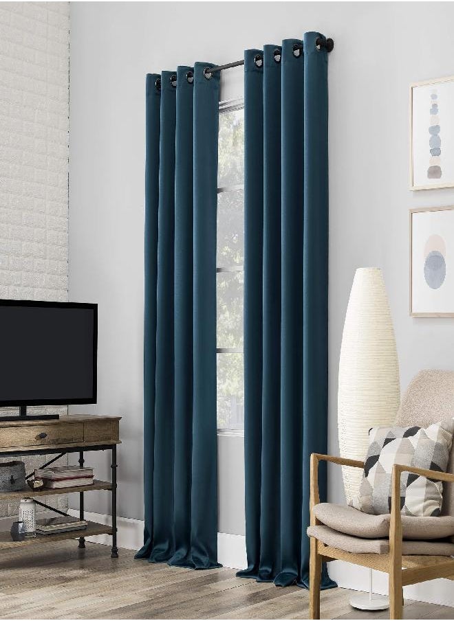 Sun Zero Nordic 2-pack Theater Grade Extreme 100% Blackout Grommet Curtain Panel Pair, 52