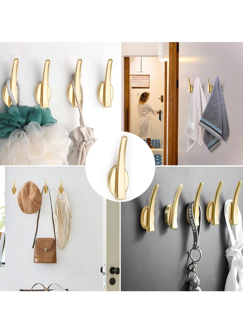 4Pcs Hooks for Clothes Towel Hooks Coat Hook Wall Hooks for Heavy Duty Door Hanger Towel Robe Clothes Cabinet Closet Sponges Hook for Bathroom Bedroom Kitchen Hotel Pool