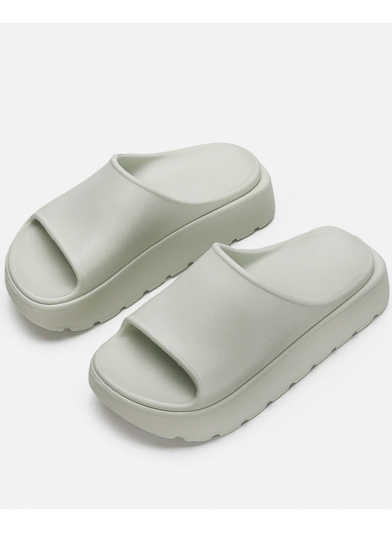 Pillow Slippers Thick Sole Non Slip Outdoor Beach Slippers Pale Green