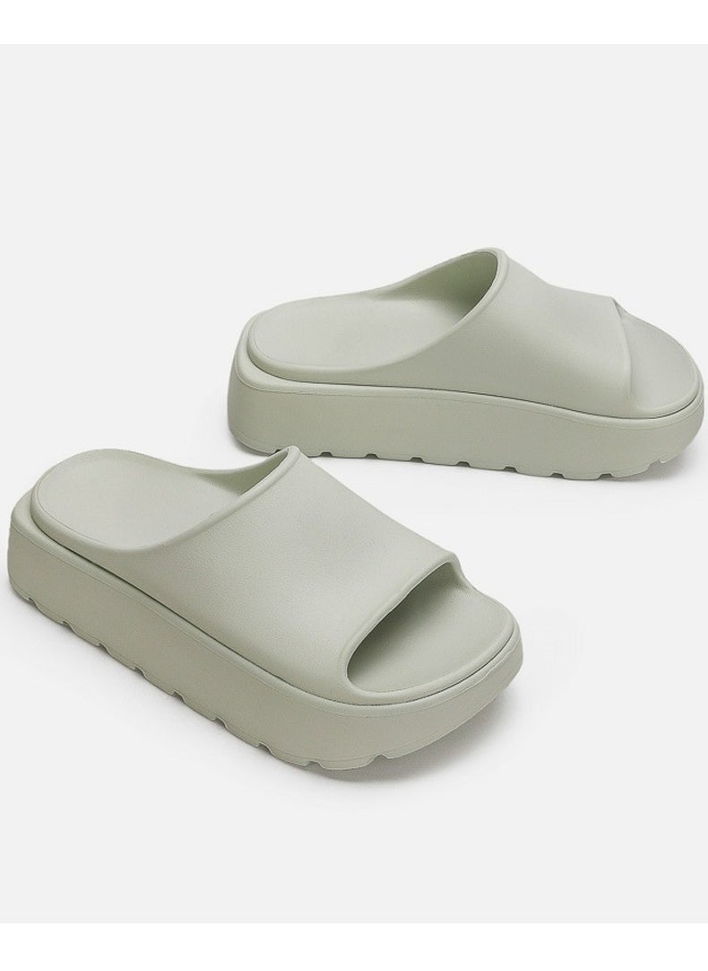 Pillow Slippers Thick Sole Non Slip Outdoor Beach Slippers Pale Green