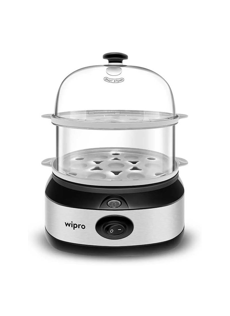 Wipro Vesta 360 Watt 4 in 1 Multicooker Egg Boiler|Concurrent Cooking|Boils up to 14 Eggs at a time |Steam Rice, Poach Eggs, Cook Vegetable & Boil Egg|3 Boiling Modes|2 Year Product Warranty