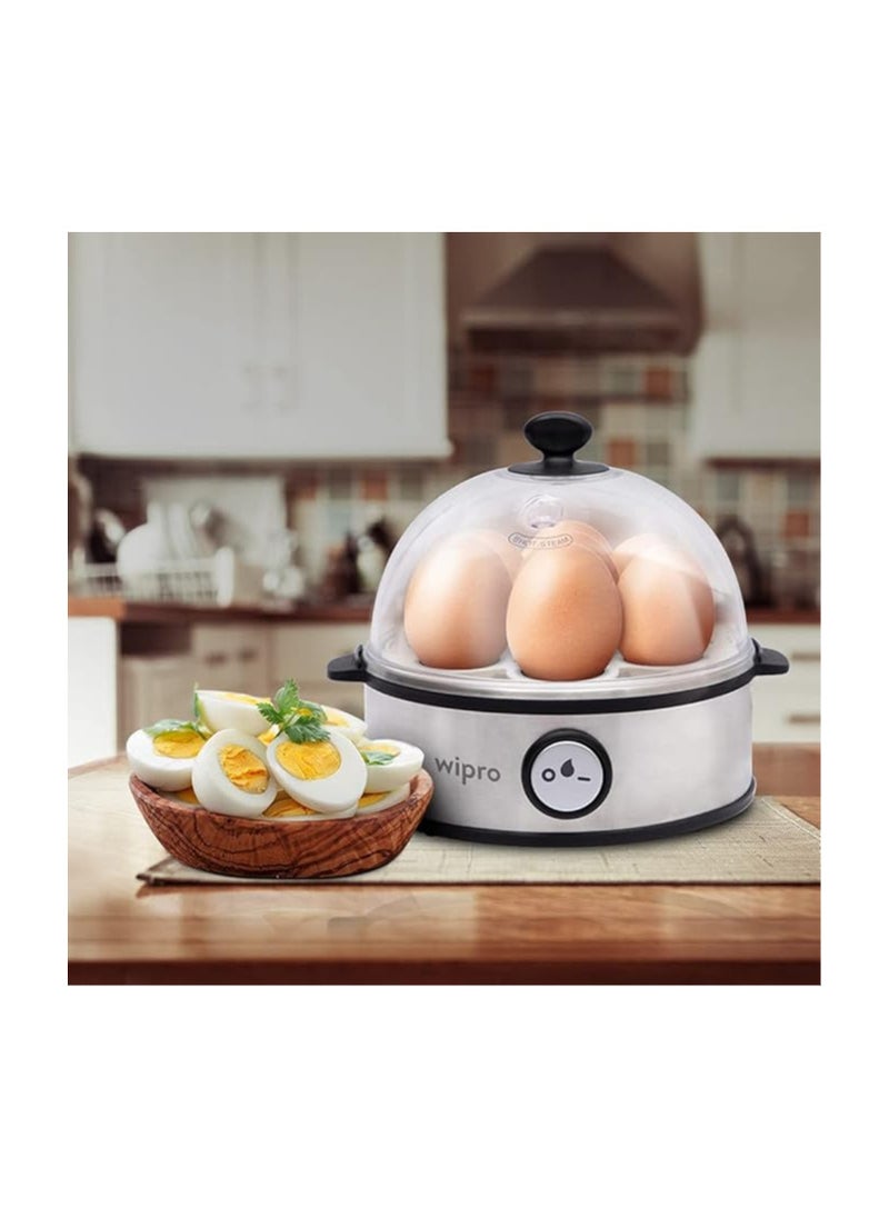 Wipro Vesta Electric Egg Boiler, 360 Watts, 3 Boiling Modes, Stainless Steel Body and Heating Plate, Boils up to 7 Eggs at a time, Automatic Shut Down, White, Standard (VB021070)