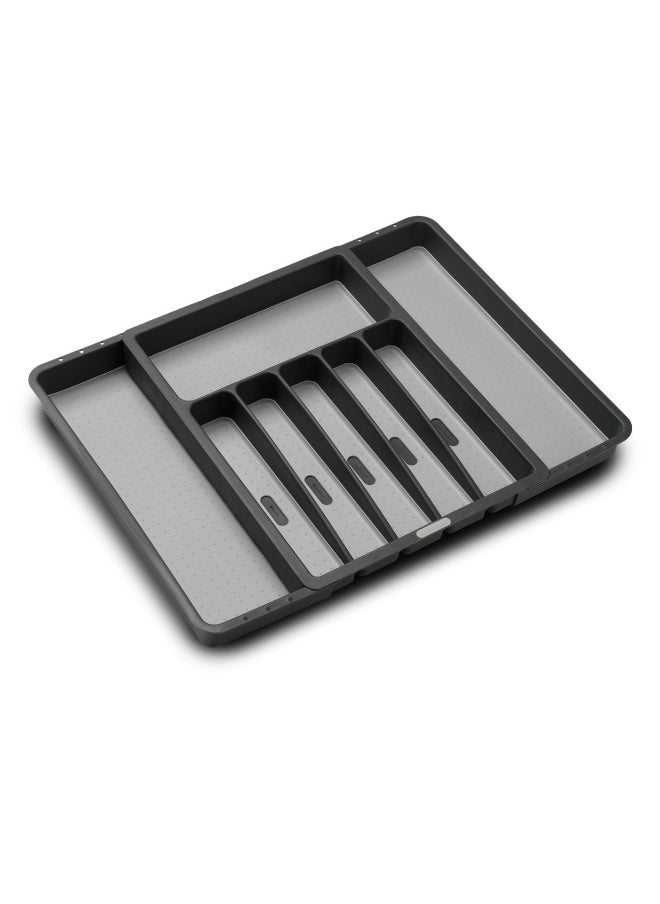 Madesmart Expandable Silverware Tray - Granite   Classic Collection   8-Compartments   Kitchen Organizer   Soft-Grip Lining   Easy To Clean   Bpa-Free