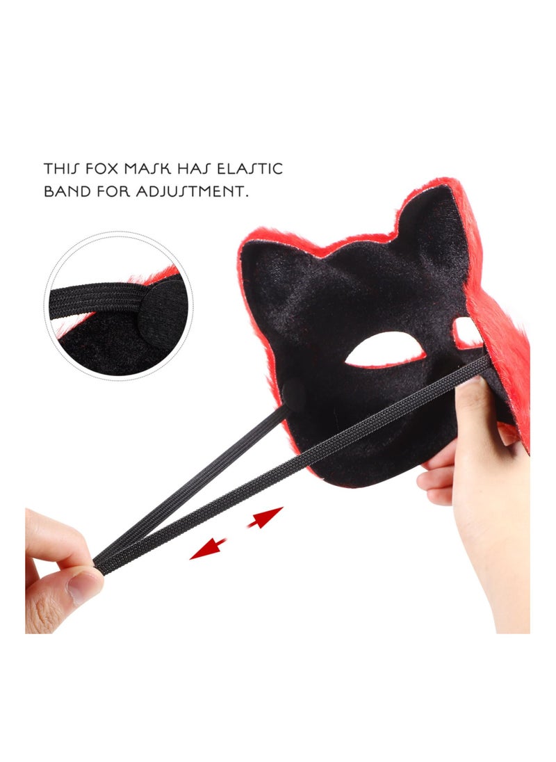 5PCS Therian Plush Cat Fox Mask, Novelty Therian Animal Halloween Mask Therian Gear Plush Cat Mask Therian Holiday Party Animal Mask Plush Costume Mask for Therian Holiday Party Costume