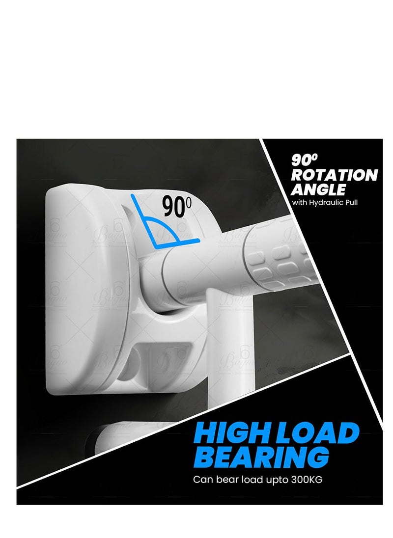 B BAGNO premium quality pvc hydraulic safety bar 90° rotation angle, anti slip grip wall mounted safety bar
