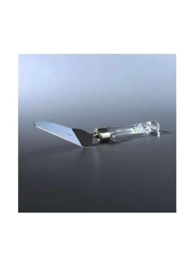 Crystal Lismore Offset Pie Server Silver/Clear