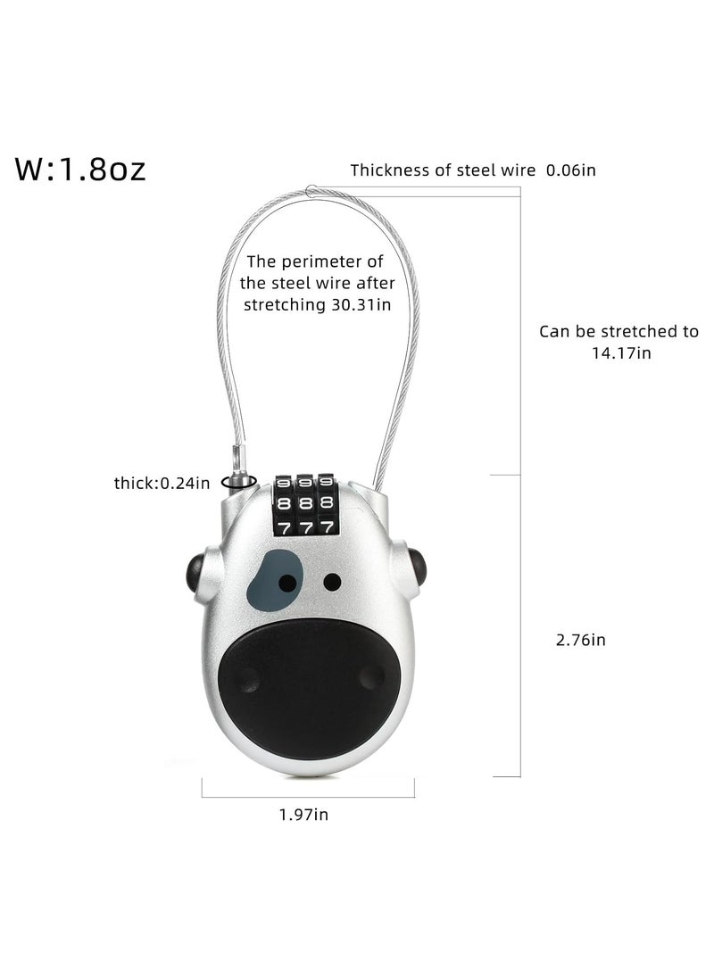 Wire Combination Lock Cable Retractable