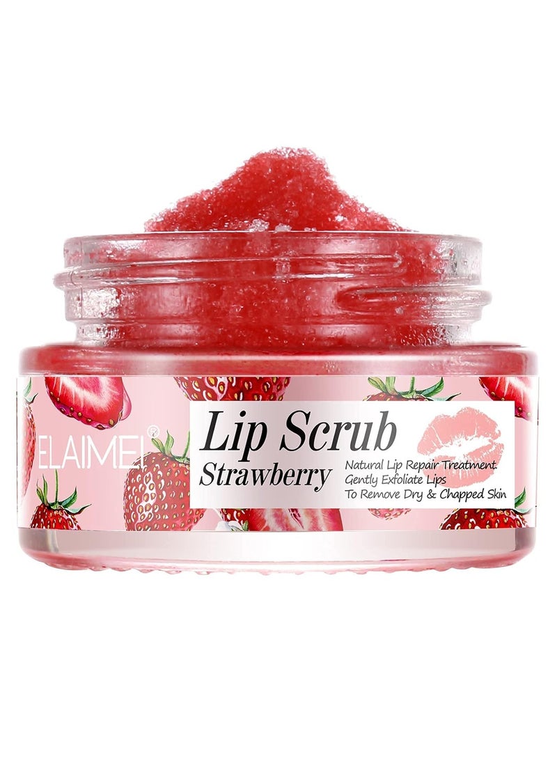 Lip Scrub, Exfoliator Moisturizer Lip Sugar Scrub Moisturizing Collagen Lip Balm Mask Night Sleep Lip Mask Effectively Moisturizes And Repairs Dry Lips Lip Treatment - Strawberry