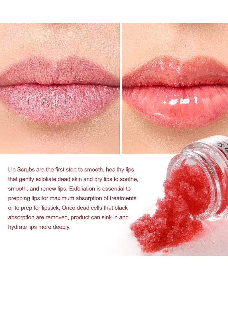 Lip Scrub, Exfoliator Moisturizer Lip Sugar Scrub Moisturizing Collagen Lip Balm Mask Night Sleep Lip Mask Effectively Moisturizes And Repairs Dry Lips Lip Treatment - Strawberry