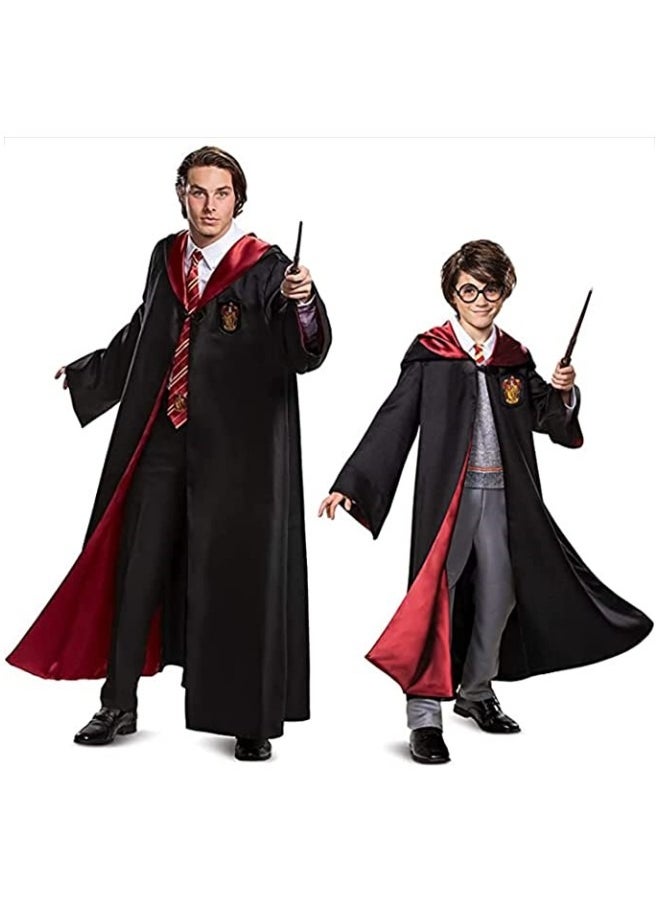 Harry Potter Robe Costume Cosplay Set,Hogwarts Wizarding World Costume Robes for Kids,Dress Up Accessory Include with Striped Tie,Glasses Frame,Wizard Hat,Magic Wand,Pendant