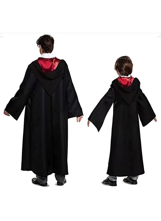 Harry Potter Robe Costume Cosplay Set,Hogwarts Wizarding World Costume Robes for Kids,Dress Up Accessory Include with Striped Tie,Glasses Frame,Wizard Hat,Magic Wand,Pendant