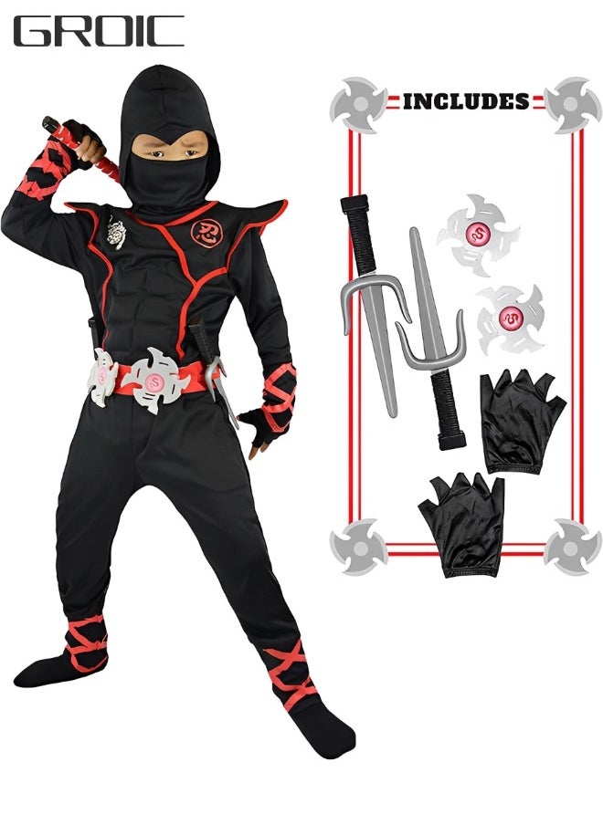 Ninja Costume for Boys Kids Costume Boy Ninja Muscle Costume With Ninja Foam Accessories Best Children Gift